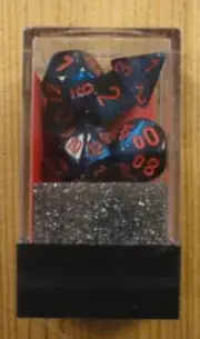 Chessex Mini Gemini Starlight-Black/Red Polyhedral Dice Set D20/12/10/%/8/6x2/4