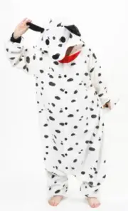 Women Cute Cotton Blend Long Sleeve Anime Jumpsuit Dalmation Cartoon Hoodies