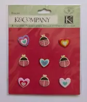 Hearts & Ladybugs Metal Scrapbooking Brads By K&Company