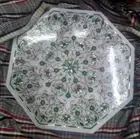 2' white marble table top corner coffee center inlay lapis home decor c17
