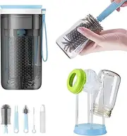 [KlirAir] Travel Baby Bottle Drying Rack with Bottle Cleaning Brush Set, Blue