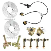Front 3 Stud Hub+Steering Spindle Tie Rods+Brake Assembly ATV Go Kart Buggy