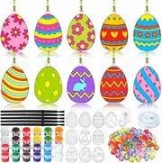 WinnerWhy 30 Sets Easter Suncatchers Window Art Kits, DIY Sun Catchers Bulk Crafts Paint Your Own Window Egg Spring Ornaments for Boys Girls Classroom Easter Day Home Party Birthday Activity Decor
