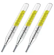 3 PK Glass Thermometer Mercury Free Clinic Thermometer Traditional