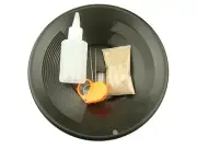 "Gold Rush Mining Kit" Real PayDirt-Black Gold Pan-Vial-Snuffer-Tweezers-Loupe