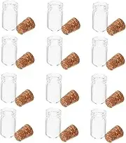 TOGEVAL 12Pcs Mini Glass Wishing Bottles with Cork Stoppers Tiny Jars for DIY Crafts Message Bottle and Unique Decorations