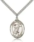 Saint Stephanie Medal For Men - .925 Sterling Silver Necklace On 24 Chain - ...