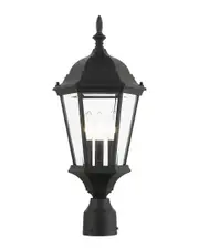Livex Lighting 3-Light Textured Black Outdoor Post Top Lantern