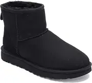 [UGG] Australia Womens Classic Mini Li Sheep Skin Round Toe, Black, Size 10.0