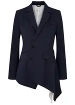 High Inspiration Asymmetric Stretch-twill Blazer - Blue - 42 (UK10 / S) 42 (UK10 / S)