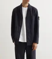 Stone Island Made In Italy Linen Nylon Suit Jacket Lino Tela-TC Navy M Overshirt