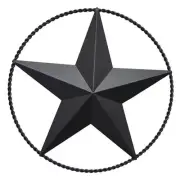 Barn Star Wall Decor, Metal Stars for Outside or Inside of House, 9.5" Black