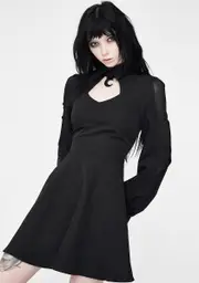 [Punk Rave] Moon Cut Out Mini Dress