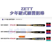 在飛比找蝦皮購物優惠-ZETT 少年硬式練習鋁棒 BAT-20860C BAT-0