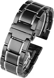 [TQTYFPVQT] Stainless Steel Ceramic Watch Strap 20mm22mm Unisex Wristband Replacement Strap Watch Accessories