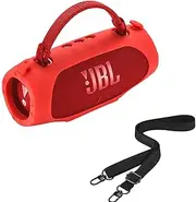 Hzycwgone Silicone Cover Case for JBL Charge 6 - Portable Waterproof & Drop-Proof Bluetooth Speaker,for JBL Charge 6 Travel Carrying Skin Protective Shoulder Bag Accessories,Red