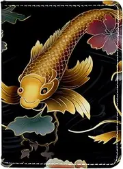 [CWAGFEQZ] Passport Holder,Travel Wallet,Passport Holder with Vaccine Card Slot,Abstract Fish and Flower Pattern