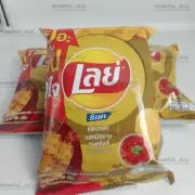 6 Packs LAYS Rock Ridged Potato Chips Hot Chili Squid Flavor 46 g
