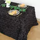 Rosette Tablecloth Black 60X102 Inch 3D Floral Rectangle Table Cloth Christmas T