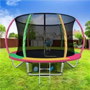Everfit 8FT Trampoline for Kids w/ Ladder Enclosure Safety Net Rebounder Colors