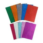 Pk of 10 A4 Glitter Self Adhesive Foam Sheet 1.8mm Assorted Colours Craft DIY