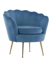 [La Bella] Shell Scallop Armchair Lounge Chair in Navy Blue
