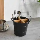 Material: Stainless Steel + Nan Bamboo Household With Divider Draining.