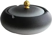 Cigarette tray Ashtray with Lids, Windproof, Cigarette Ashtray Indoor or Outdoor Use, Ash Holder for Smokers, Desktop Smoking Ash Tray for Home Office Decoration (Classic)