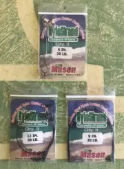 3 Packs Mason Nylostrand Steel-Flex Stainless Steel Nylon Coated Leaders