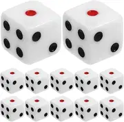 KONTONTY 50pcs Large Dice Game Props 12mm Acrylic Number Dices for Scene Layout Math Games Fun Activities