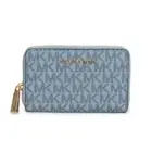 Michael Kors Jet Set Pale Blue Sm Zip Allover Purse Azure Blue