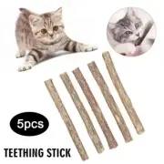 5Pcs Cat Nip Sticks Dried Silvervine Dental Chew Toy Teeth Clean Toothbrush US