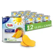 Dole Canned Mango Fruit Slices in Heavy Syrup 15.5 Oz 12 Count