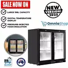 Devanti Bar Fridge 2 Glass Door Mini Refrigerator Wine Cooler Freezer Commercial