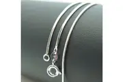 Silver Rhodium 46cm 18'' Snake Necklace 1mm Solid Chain for Pendant