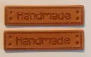 2 "Handmade" Labels for Clothing Tags Sewing Crafting Artificial Leather
