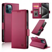 Wallet Case for IPhone 12 Pro,Slim Protective Shockproof Case With Card Holder,Premium PU Leather Kickstand-Red