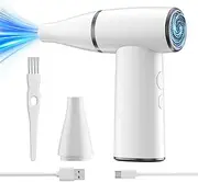 [Nihalleuro] Compressed Air Duster, 100000RPM Jet Dry Blower, 4 Speed Portable Electric Duster for Computer Keyboard, Car, Home Use. (White)