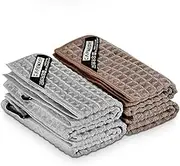 CAFEMASY Microfiber Barista Towels, 4pcs Set - Absorbent Cleaning Cloths with Hook for Espresso Machine, Steam Wand, Coffee Bar Counter