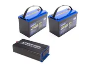 Kings 2x 12V 120Ah Deep Cycle Lithium LiFePO4 Battery + 3000W Pure Sine Wave Inverter