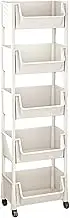 Multi-Tier Rolling Cart Organizer with Wheels, Adorable Narrow Space Book Storage Carts, Toys and Snacks Organizers for Narrow Spaces, Small Rooms, Study Room, Classroom Use