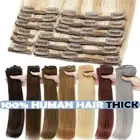170G Luxury Double Weft Clip In Remy Human Hair Extensions Full Head THICK Weave