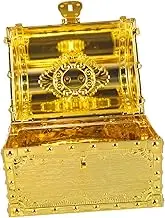 HOMOCONO Box Pirate Treasure Chest Vintage Storage Box for Trinkets and Jewelry Lid with Gemstone Decoration for Parties and Home