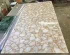 White Agate Dining Table Top Slab For Kitchen And Bar Countertop Geode Decors