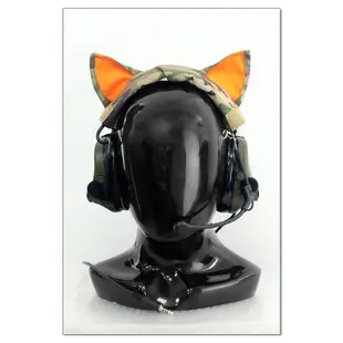 RST 紅星 - 通訊耳機用貓耳套 抗噪耳機貓耳朵 COS 迷彩貓耳 戰術耳機頭梁套 蟒紋警黑 ... 19436