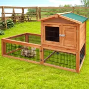 Rabbit Hutch Chicken Coop 155cm Tall Wooden Pet Hutch
