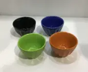 Ramekins Small Ceramic Bowls Lime Blue, Orange Black Set of 4