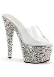 Pleaser BEJEWELED-701MS 7 Inch Heel, 2 3/4 Inch Platform Slide