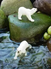 Albino Black Bear Miniatures (2) 1/24 Scale G Scale Diorama Accessory Items