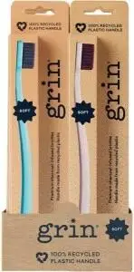 Grin 100% Recycled Toothbrush Soft Fuchsia, Lemon x8